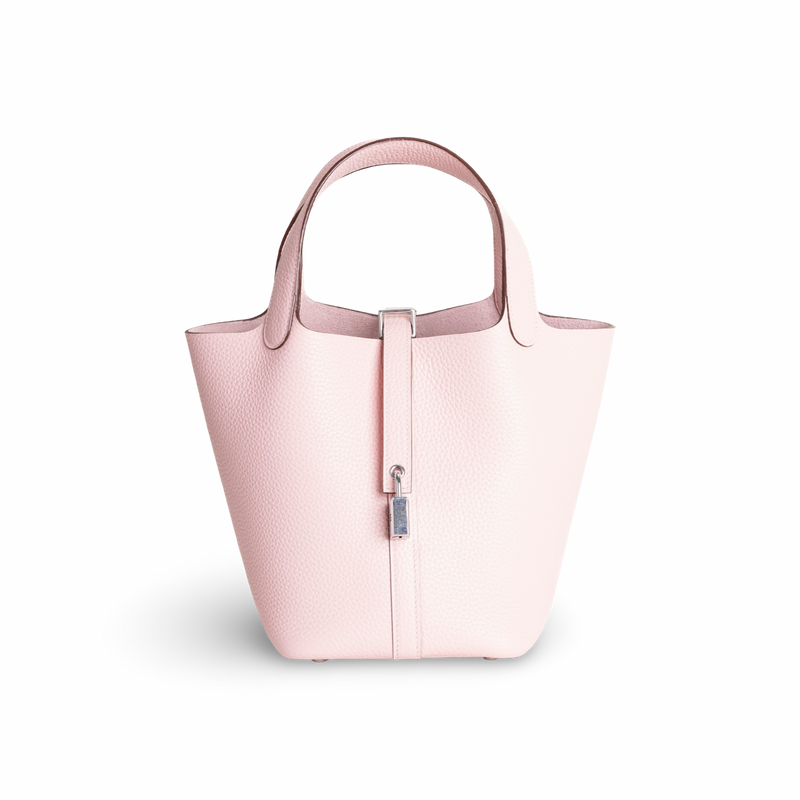 PICOTIN 18 LOCK CLEMENCE LEATHER ROSE SAKURA WITH PALLADIUM HARDWARE (PHW)