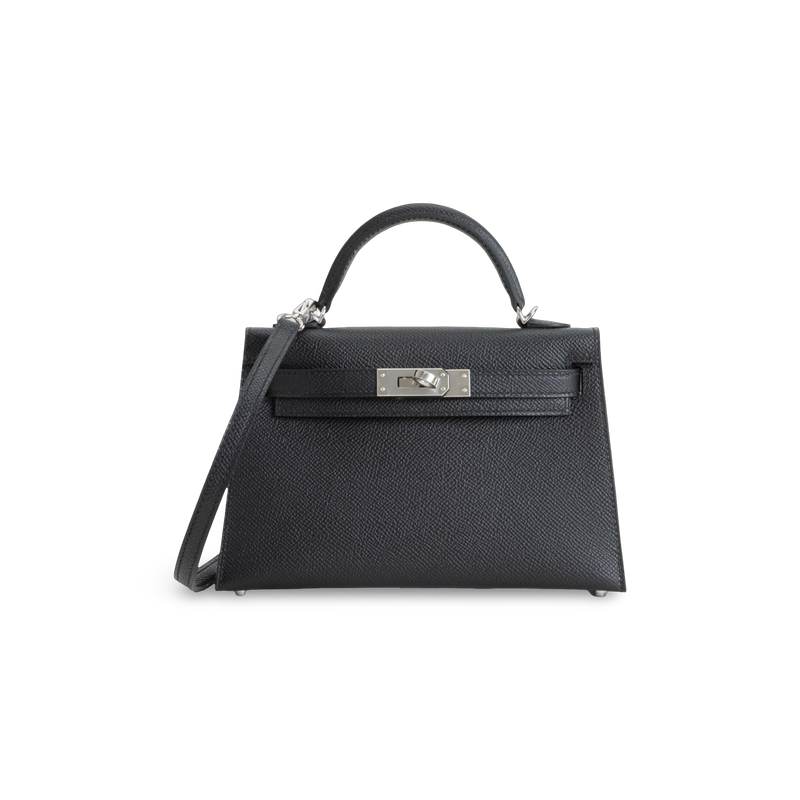 MINI KELLY II (20) EPSOM LEATHER NOIR (BLACK) WITH PALLADIUM HARDWARE (PHW)