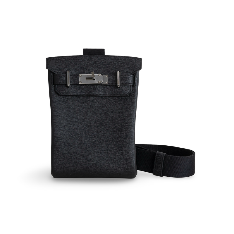 HAC A DOS TOGO LEATHER NOIR (BLACK) WITH PALLADIUM HARDWARE (PHW)