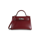 MINI KELLY II (20) BOX CALF LEATHER ROUGE H WITH PALLADIUM HARDWARE (PHW)