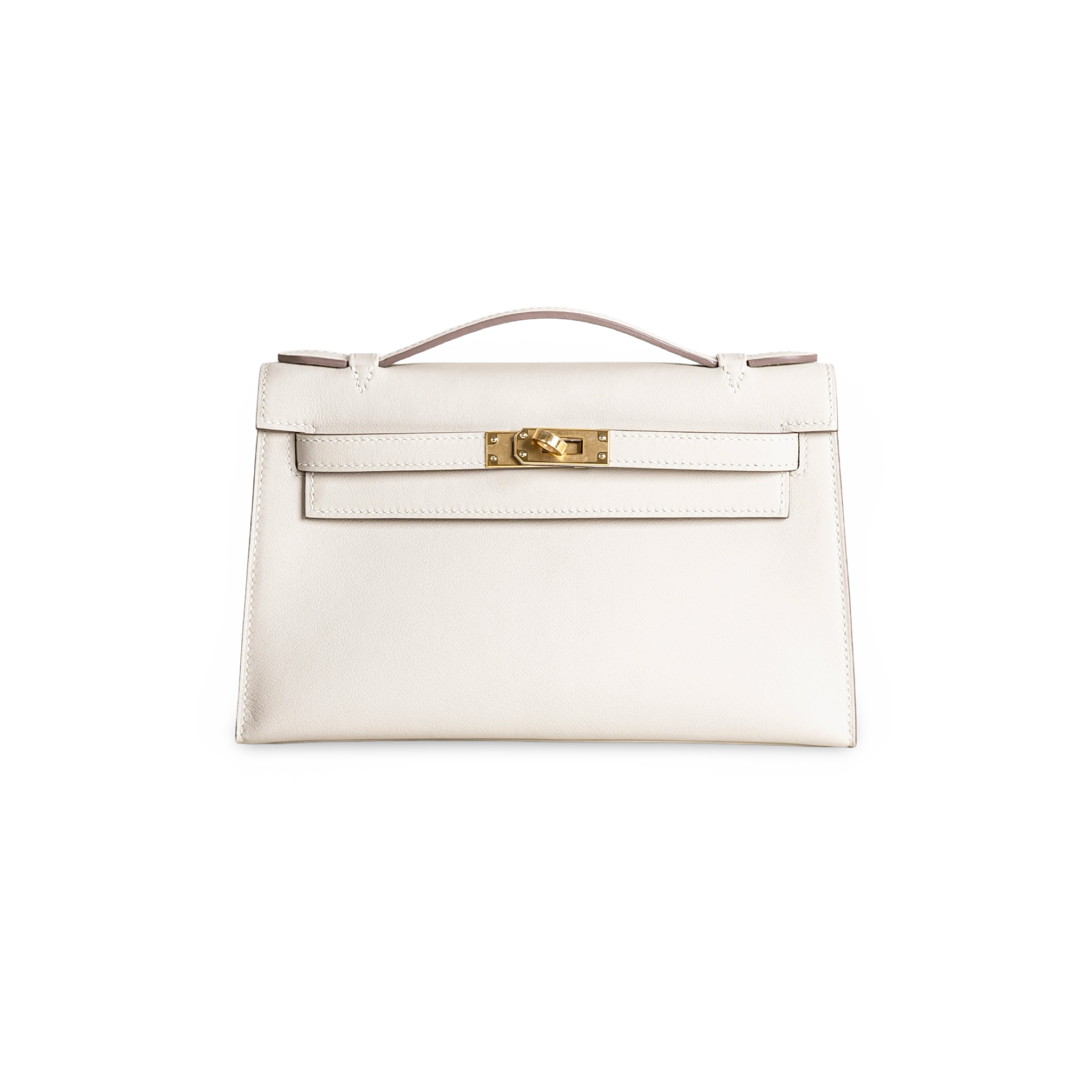 KELLY POCHETTE SWIFT LEATHER CRAIE WITH GOLD HARDWARE (GHW)