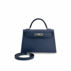 MINI KELLY II (20) EPSOM LEATHER BLEU SAPHIRE WITH PALLADIUM HARDWARE (PHW)