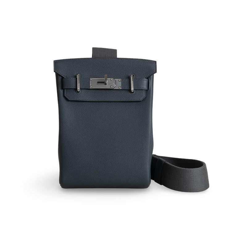 HAC A DOS TOGO LEATHER GRIS MISTY WITH PALLADIUM HARDWARE (PHW)