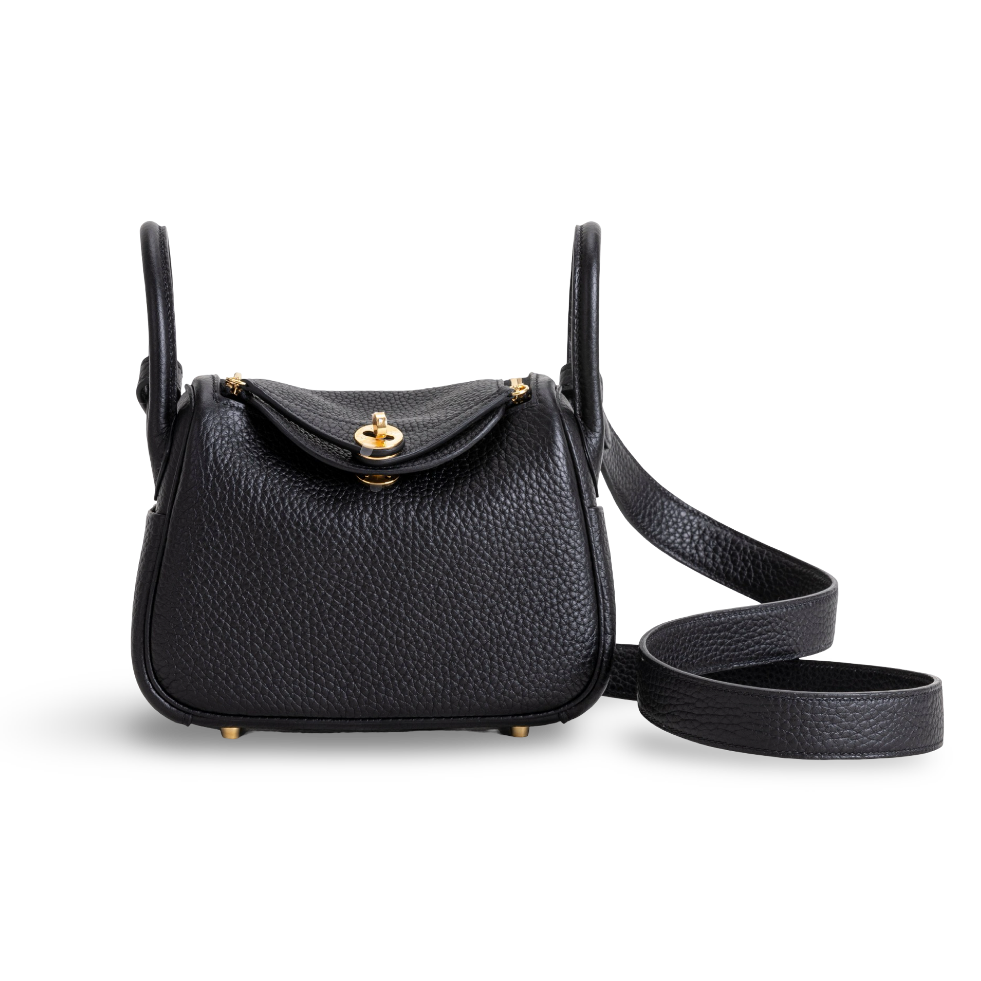 MINI LINDY 20 CLEMENCE LEATHER NOIR (BLACK) WITH GOLD HARDWARE (GHW)