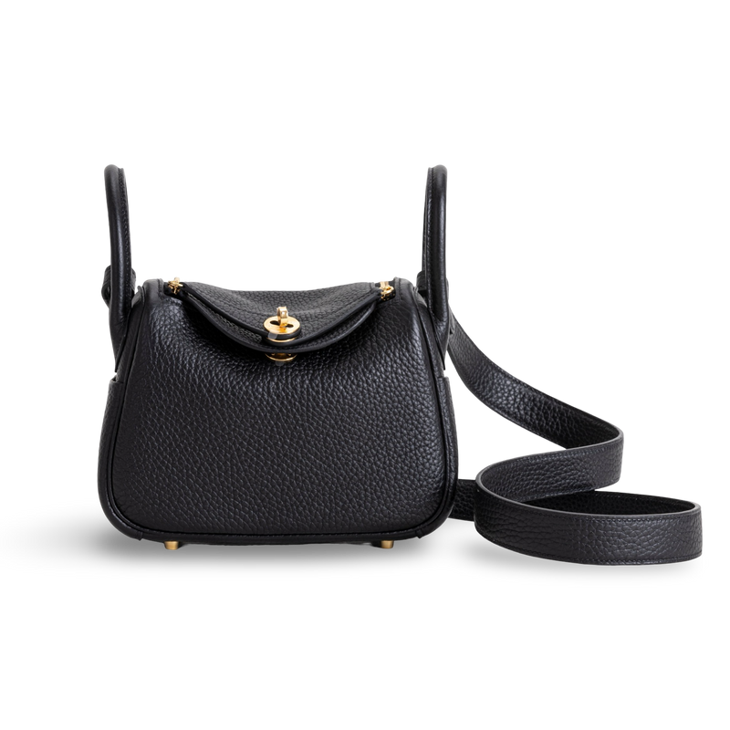 MINI LINDY 20 CLEMENCE LEATHER NOIR (BLACK) WITH GOLD HARDWARE (GHW)