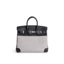 BIRKIN 25 ECRU TOILE SWIFT LEATHER NOIR (BLACK) WITH PALLADIUM HARDWARE (PHW)