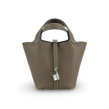 PICOTIN 18 LOCK CLEMENCE LEATHER ETOUPE WITH PALLADIUM HARDWARE (PHW)