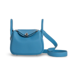 MINI LINDY 20 CLEMENCE LEATHER BLEU DU NORD WITH PALLADIUM HARDWARE (PHW)
