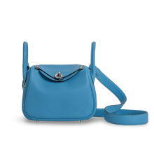 MINI LINDY 20 CLEMENCE LEATHER BLEU DU NORD WITH PALLADIUM HARDWARE (PHW)