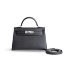 MINI KELLY II (20) EPSOM LEATHER NOIR (BLACK) WITH PALLADIUM HARDWARE (PHW)