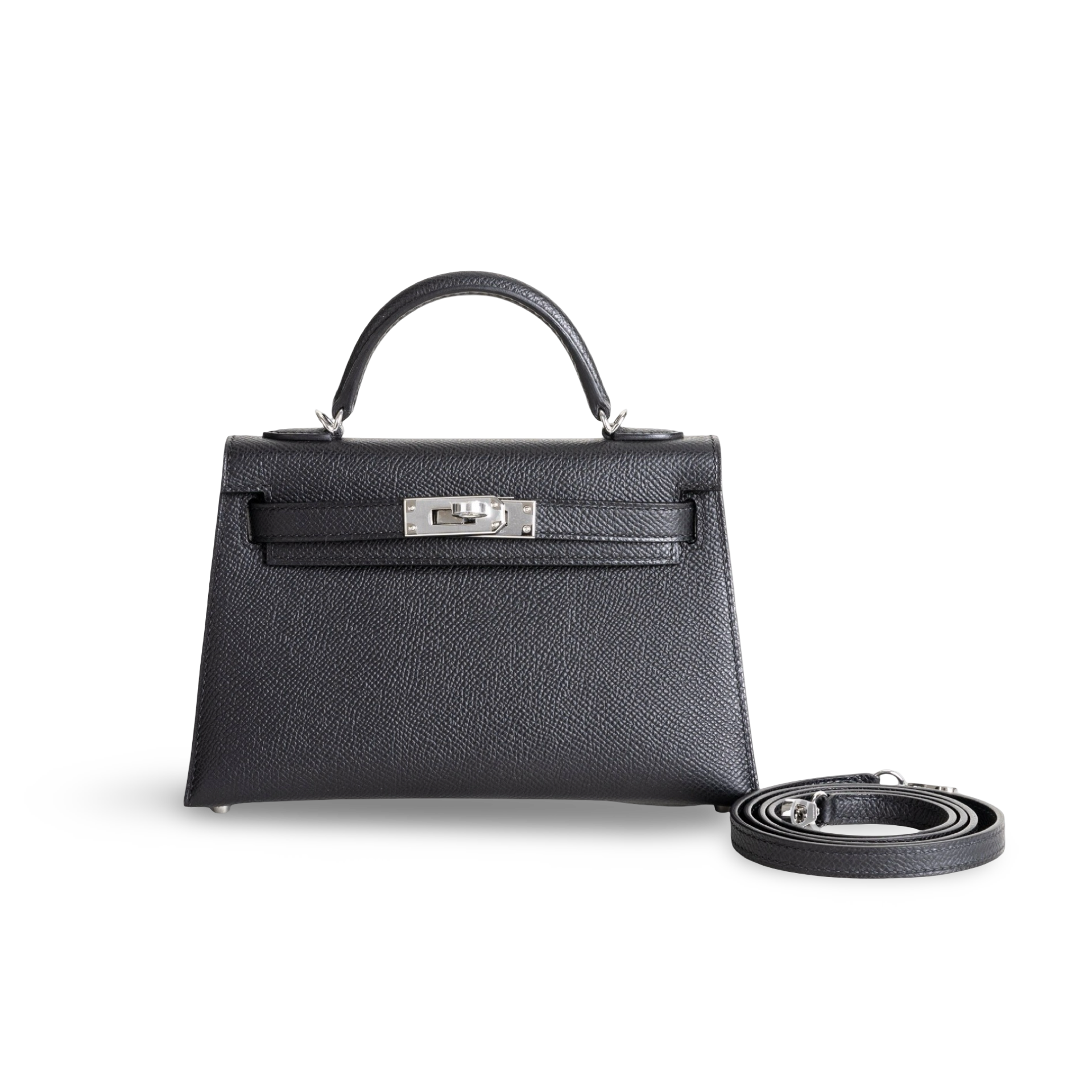 MINI KELLY II (20) EPSOM LEATHER NOIR (BLACK) WITH PALLADIUM HARDWARE (PHW)