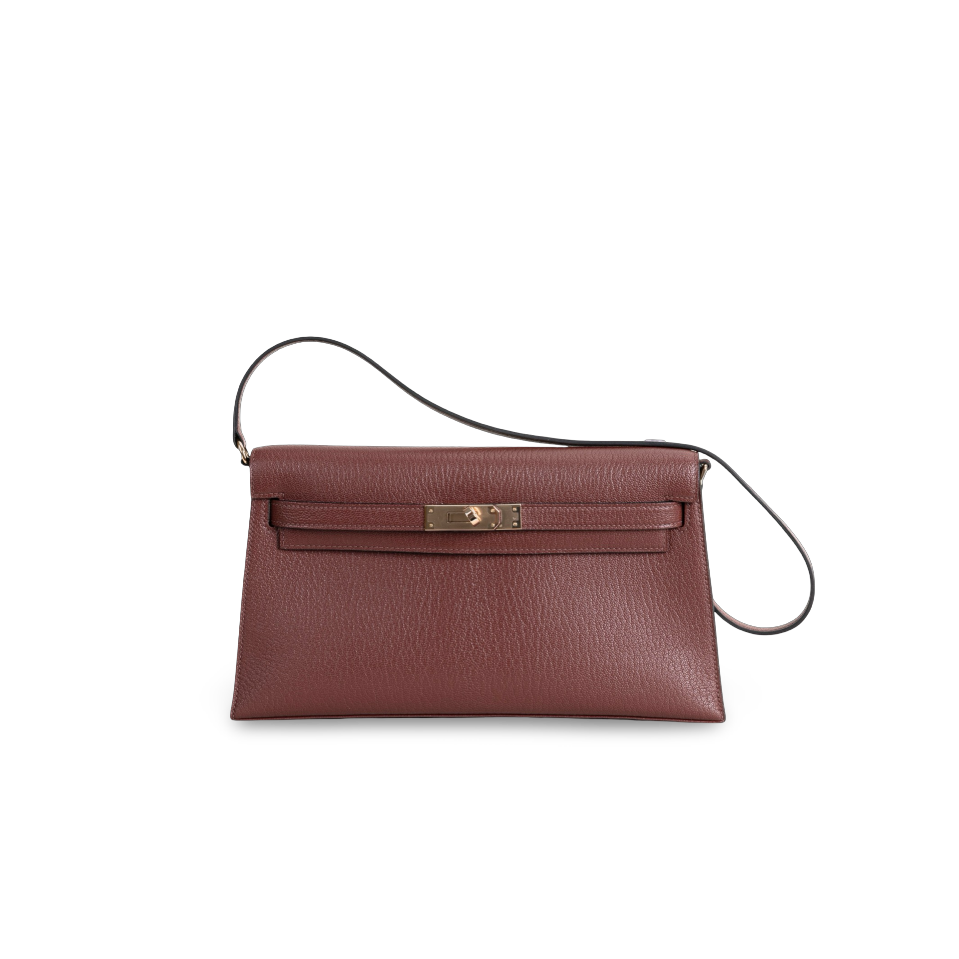 KELLY ELAN CHEVRE LEATHER ROUGE H WITH ROSE GOLD HARDWARE (RGHW)