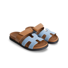 CHYPRE SANDALS CANVAS BLEU CLAIR & NATUREL