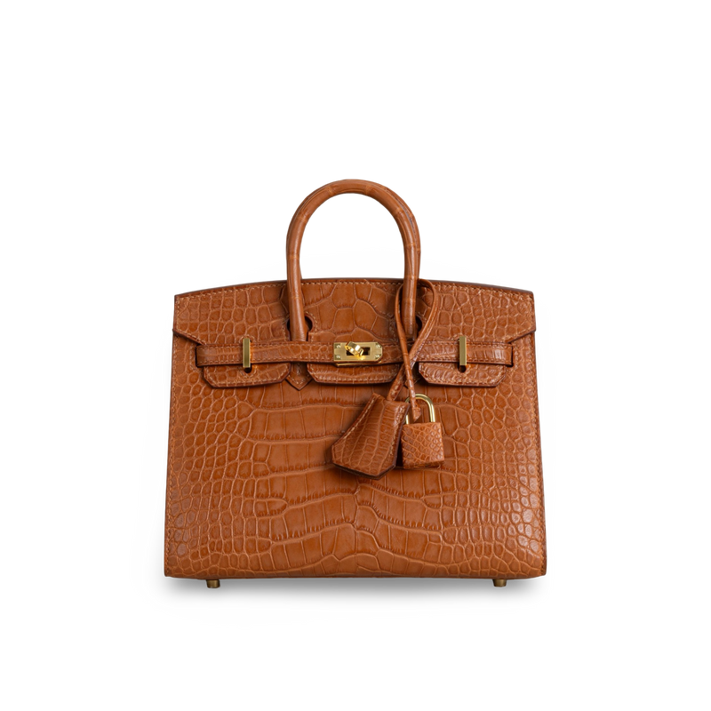 BIRKIN 20 (SELLIER SHAPE) MATTE MISSISSIPPIENSIS ALLIGATOR LEATHER GOLD WITH GOLD HARDWARE (GHW)