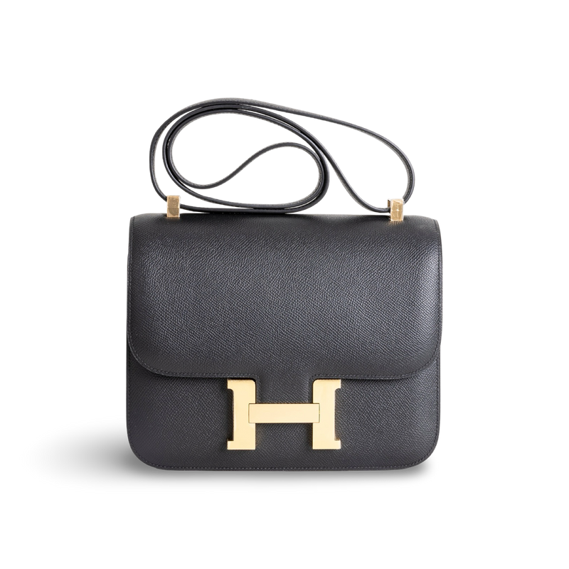 CONSTANCE 24 EPSOM LEATHER NOIR (BLACK) WITH GOLD HARDWARE (GHW)