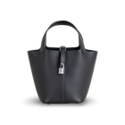 PICOTIN 18 LOCK CLEMENCE LEATHER NOIR (BLACK) WITH PALLADIUM HARDWARE (PHW)