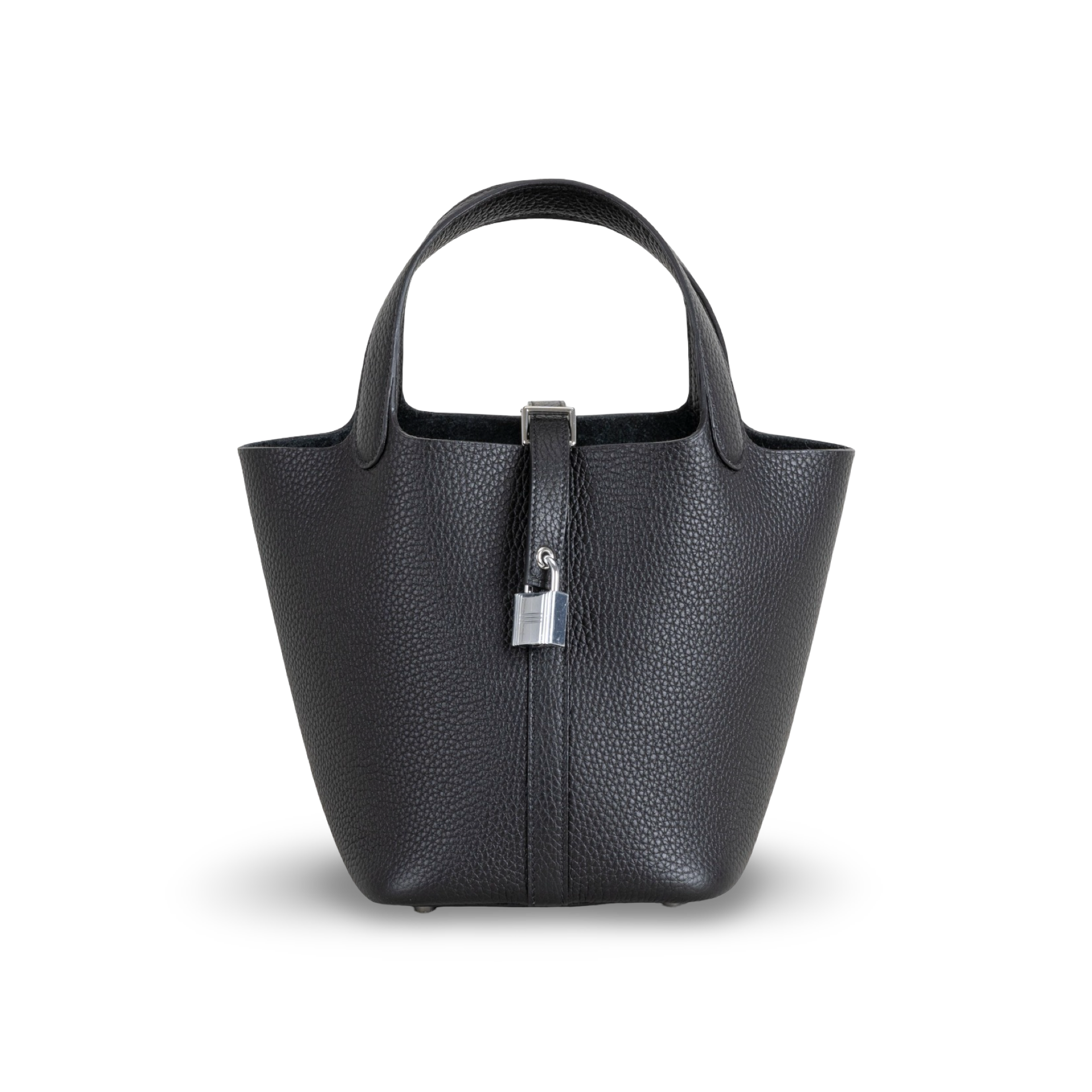 PICOTIN 18 LOCK CLEMENCE LEATHER NOIR (BLACK) WITH PALLADIUM HARDWARE (PHW)