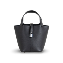 PICOTIN 18 LOCK CLEMENCE LEATHER NOIR (BLACK) WITH PALLADIUM HARDWARE (PHW)