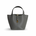 PICOTIN 22 LOCK CLEMENCE LEATHER GRIS MEYER WITH GOLD HARDWARE (GHW)
