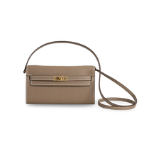 KELLY TO GO EPSOM LEATHER ETOUPE WITH GOLD HARDWARE (GHW)