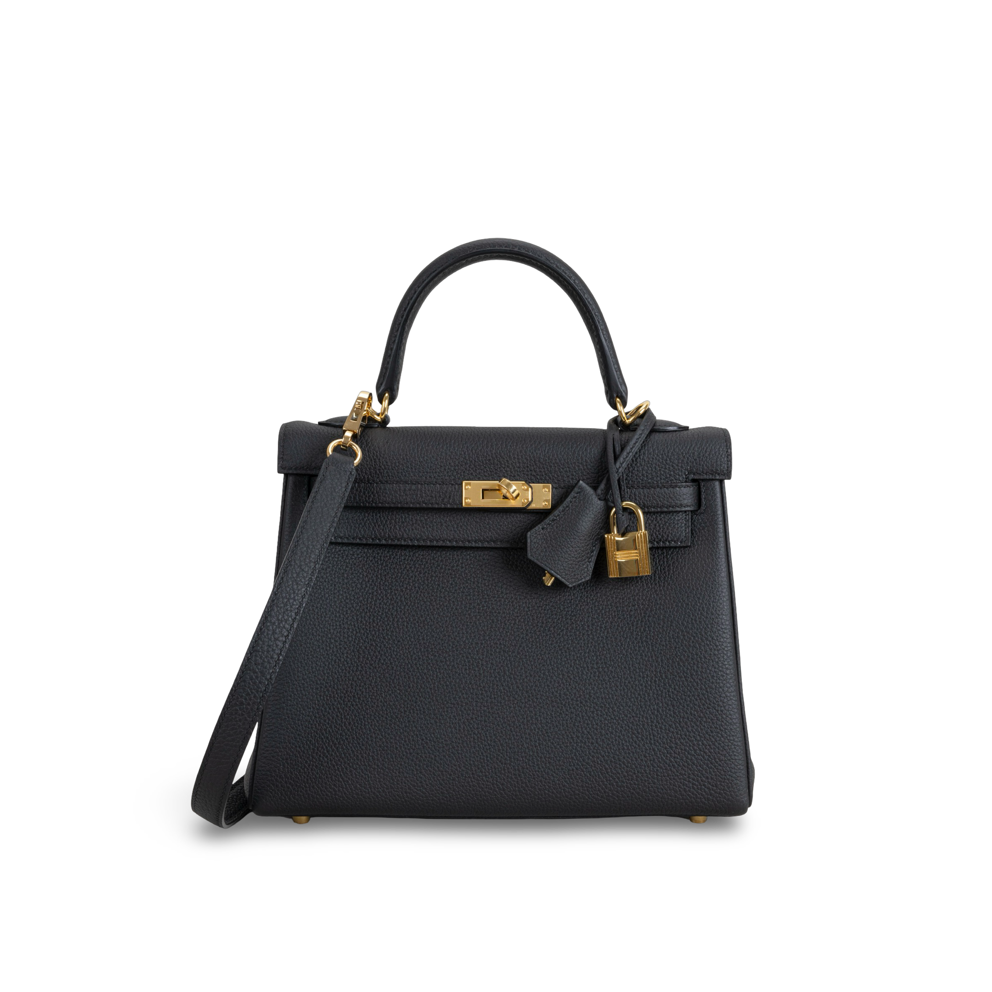 KELLY 25 TOGO LEATHER NOIR (BLACK) WITH GOLD HARDWARE (GHW)