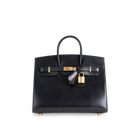 BIRKIN 25 (SELLIER SHAPE) BLACK BOX CALF LEATHER WITH GOLD HARDWARE (GHW)