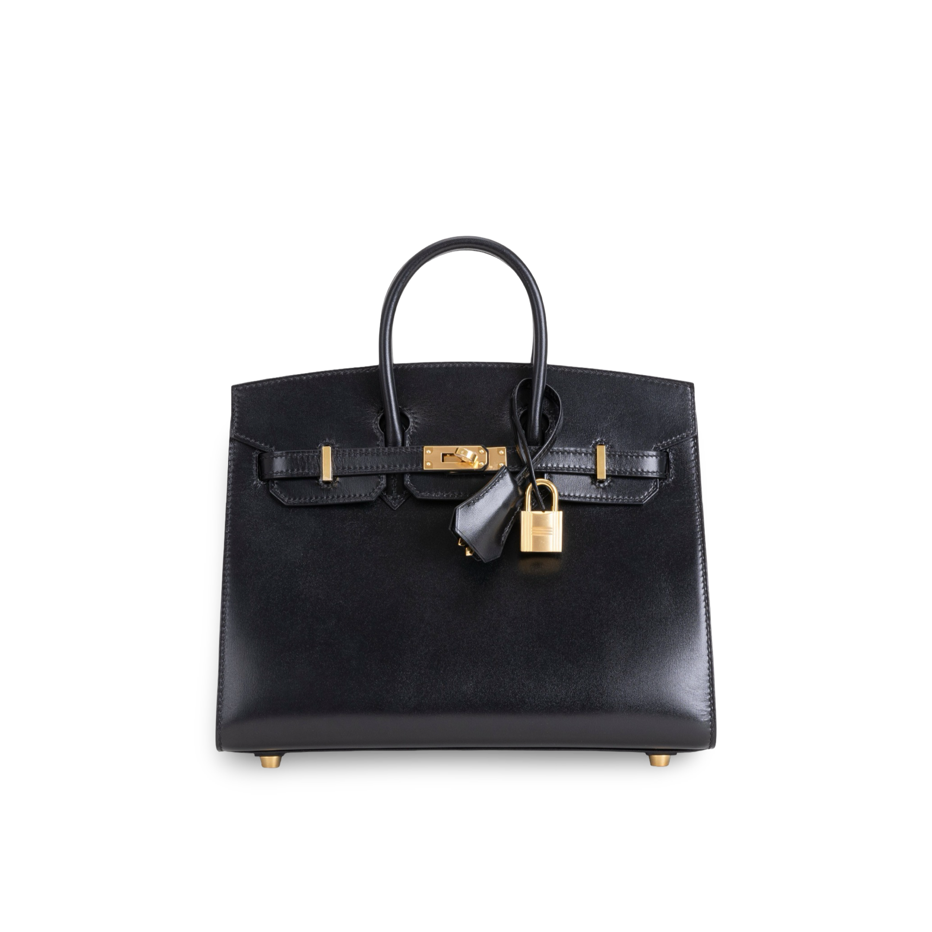 BIRKIN 25 (SELLIER SHAPE) BLACK BOX CALF LEATHER WITH GOLD HARDWARE (GHW)
