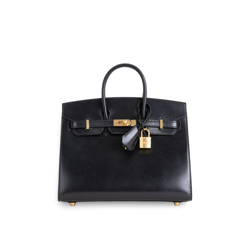 BIRKIN 25 (SELLIER SHAPE) BLACK BOX CALF LEATHER WITH GOLD HARDWARE (GHW)