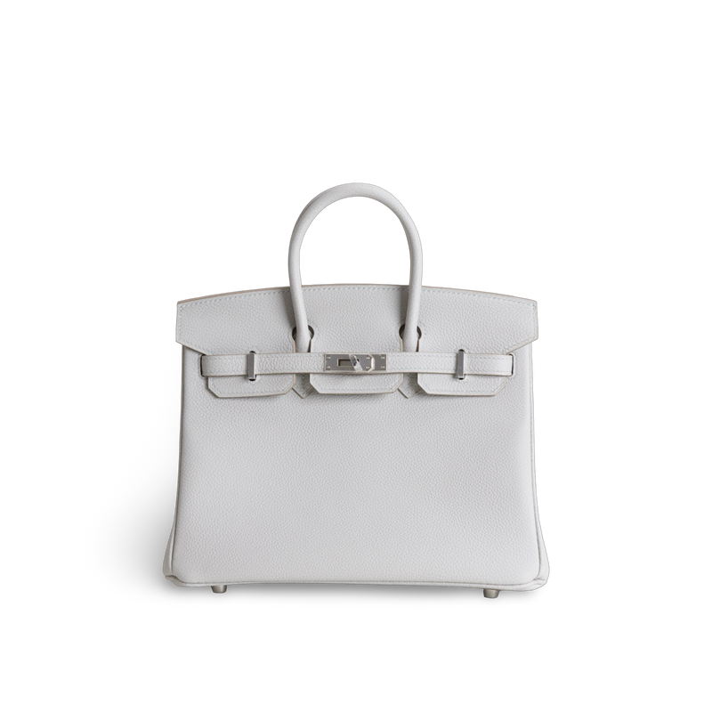 BIRKIN 25 TOGO LEATHER BLEU GLACIER WITH PALLADIUM HARDWARE (PHW)