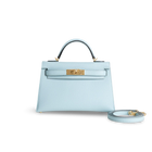 MINI KELLY II (20) EPSOM LEATHER BLEU ZEPHYR WITH GOLD HARDWARE (GHW)