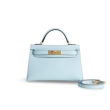 MINI KELLY II (20) EPSOM LEATHER BLEU ZEPHYR WITH GOLD HARDWARE (GHW)