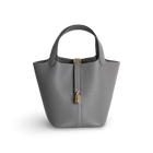 PICOTIN 18 LOCK CLEMENCE LEATHER GRIS MEYER WITH GOLD HARDWARE (GHW)
