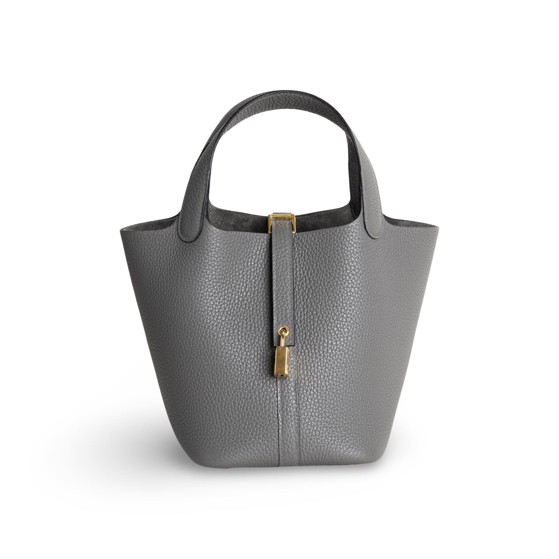 PICOTIN 18 LOCK CLEMENCE LEATHER GRIS MEYER WITH GOLD HARDWARE (GHW)
