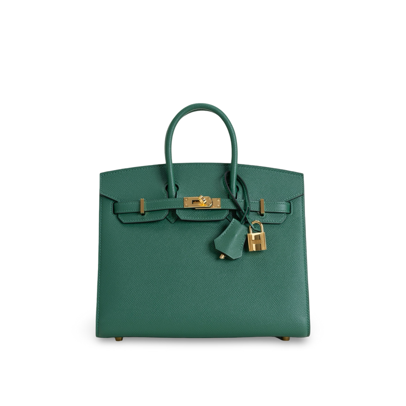 BIRKIN 25 EPSOM LEATHER (SELLIER SHAPE) VERT MOYEN WITH GOLD HARDWARE (GHW)