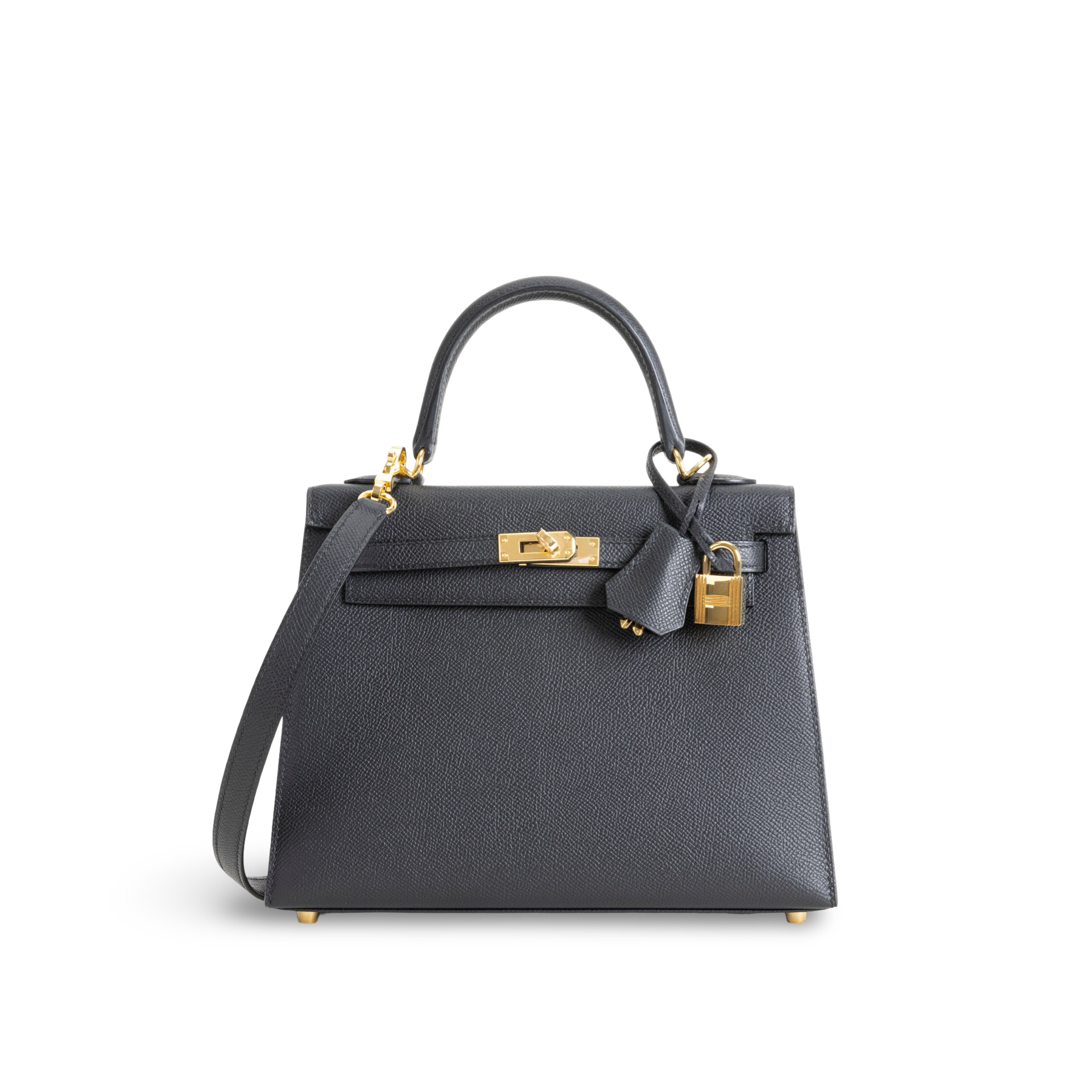 KELLY 25 EPSOM LEATHER NOIR (BLACK) WITH GOLD HARDWARE (GHW)