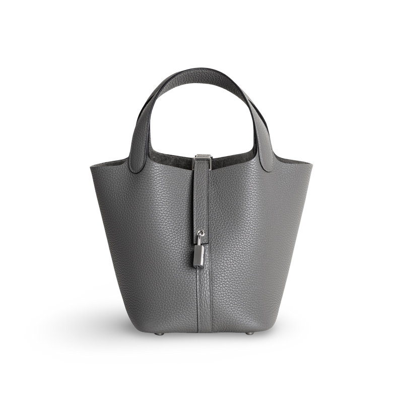 PICOTIN 18 LOCK CLEMENCE LEATHER GRIS MEYER WITH PALLADIUM HARDWARE (PHW)