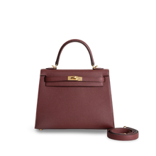 KELLY 25 EPSOM LEATHER ROUGE H WITH GOLD HARDWARE (GHW)