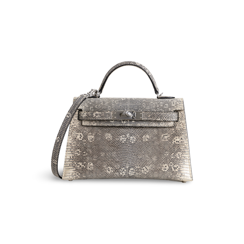 MINI KELLY II (20) OMBRE LIZARD LEATHER WITH PALLADIUM HARDWARE (PHW)
