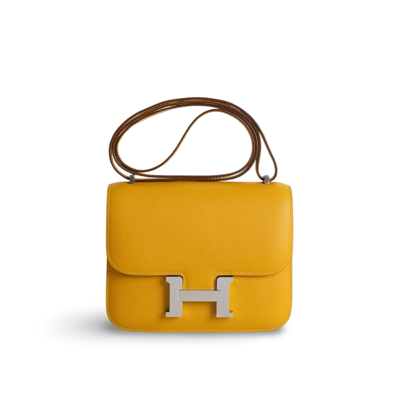 CONSTANCE 18 (MINI) EPSOM LEATHER JAUNE AMBRE WITH PALLADIUM HARDWARE (PHW)