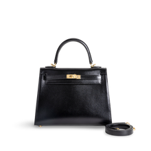 KELLY 25 BLACK BOX CALF LEATHER WITH GOLD HARDWARE (GHW)