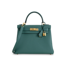 KELLY 28 TOGO LEATHER MALACHITE WITH GOLD HARDWARE (GHW)