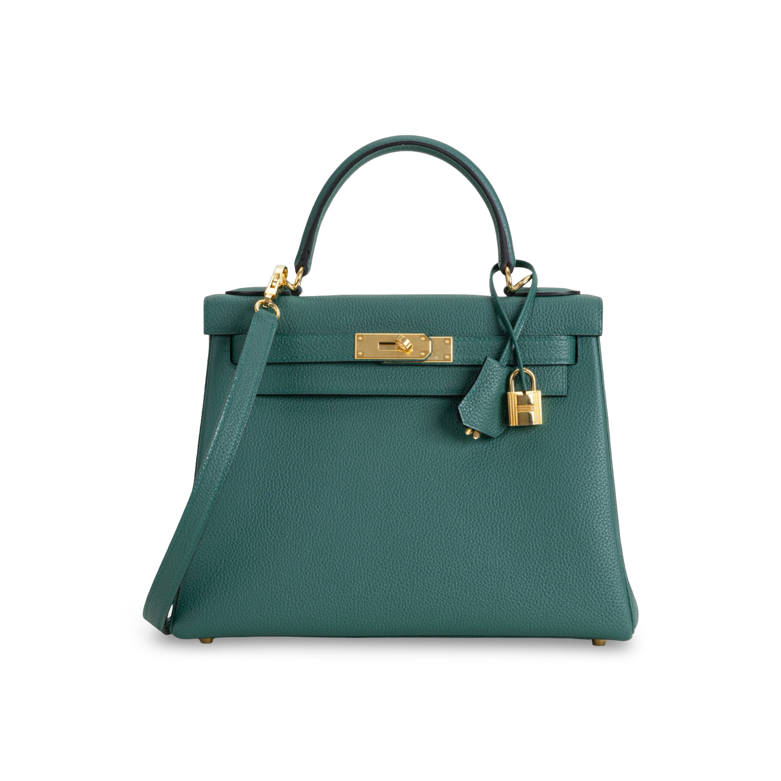 KELLY 28 TOGO LEATHER MALACHITE WITH GOLD HARDWARE (GHW)