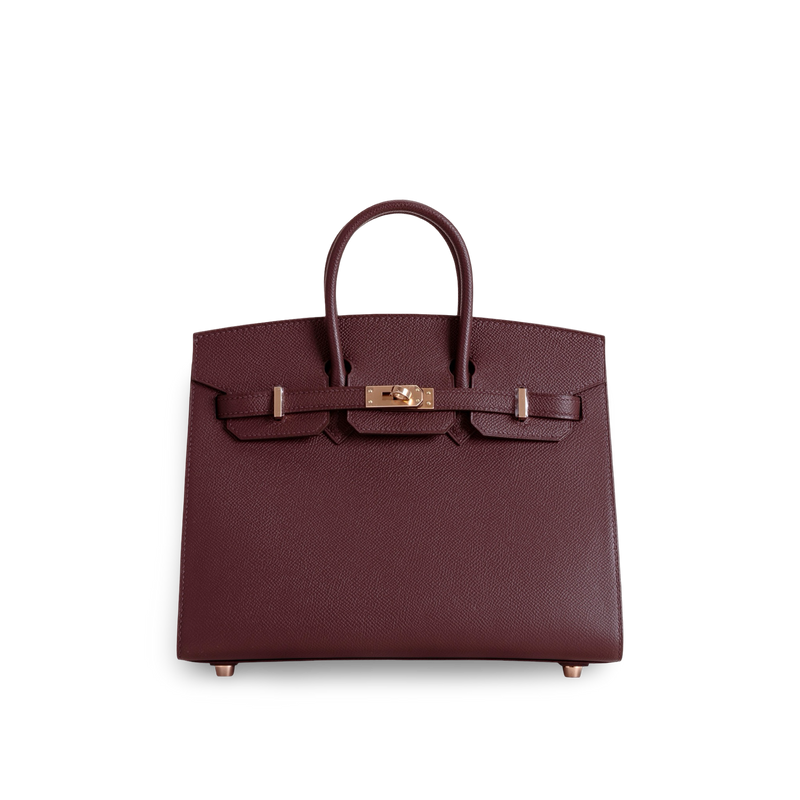 BIRKIN 25 EPSOM LEATHER (SELLIER SHAPE) ROUGE SELLIER WITH ROSE GOLD HARDWARE (RGHW)