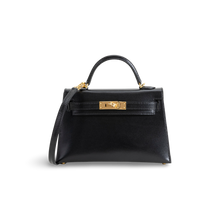 MINI KELLY II (20) BLACK BOX CALF LEATHER WITH GOLD HARDWARE (GHW)