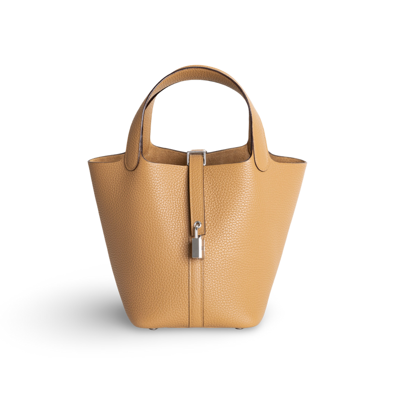 PICOTIN 18 LOCK CLEMENCE LEATHER BISCUIT WITH PALLADIUM HARDWARE (PHW)