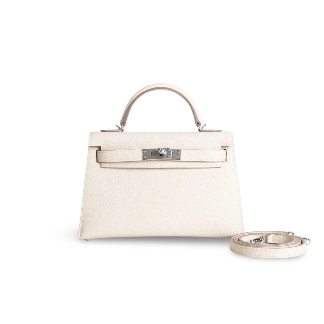 MINI KELLY II (20) EPSOM LEATHER CRAIE WITH PALLADIUM HARDWARE (PHW)