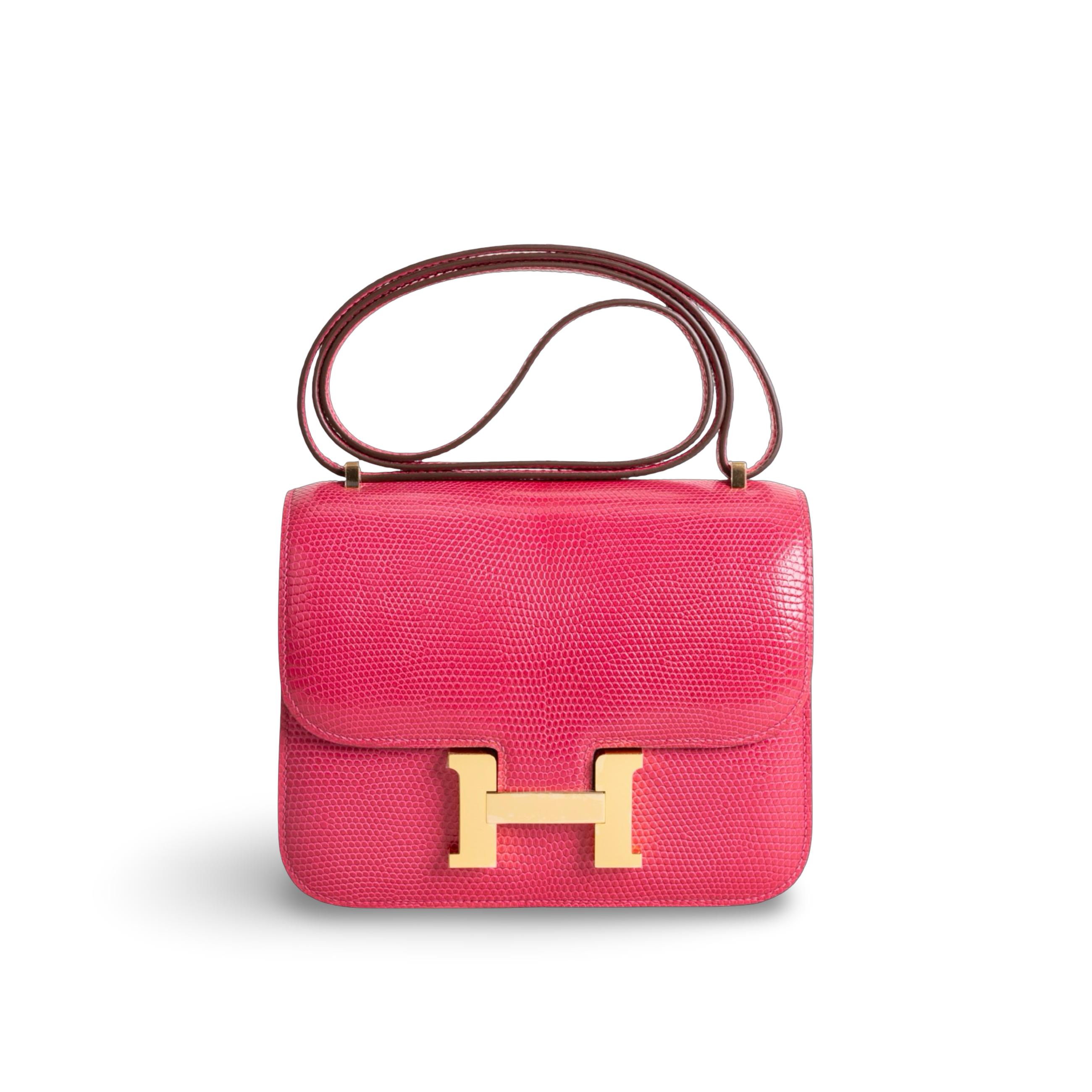 CONSTANCE 18 (MINI) LIZARD LEATHER ROSE FUCHSIA WITH GOLD HARDWARE (GHW)