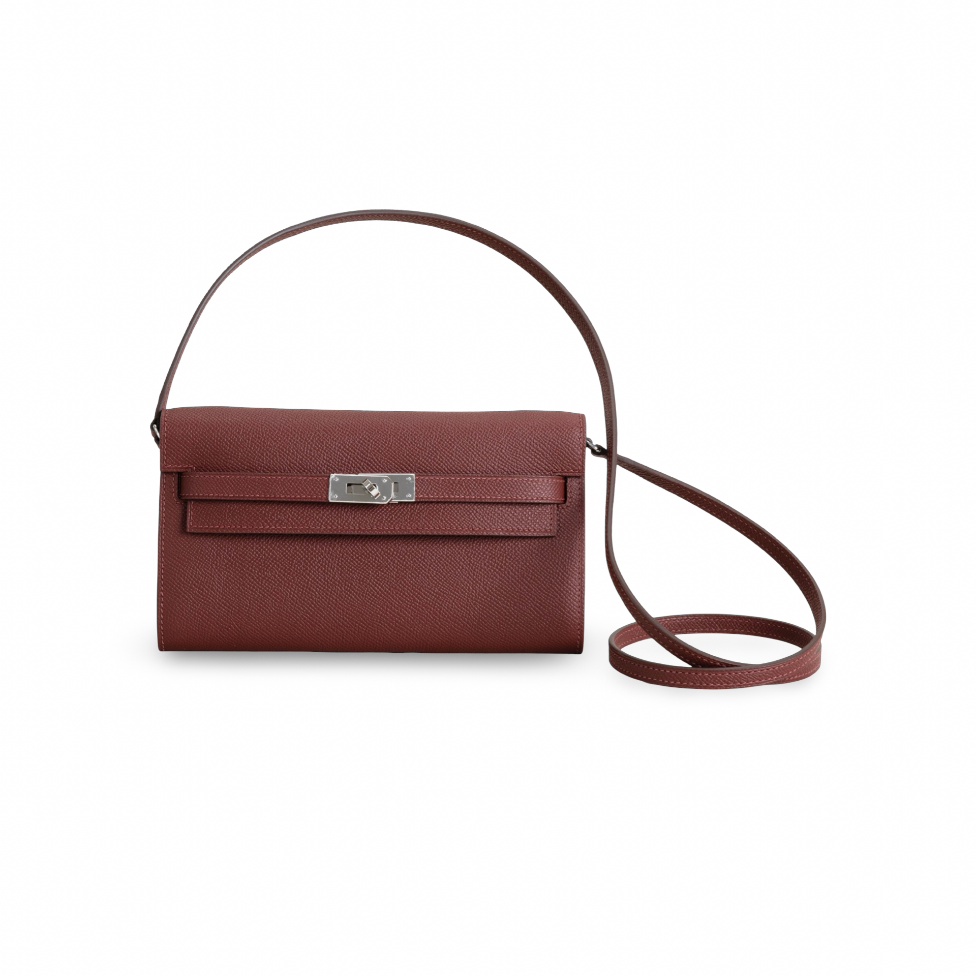 KELLY TO GO EPSOM LEATHER ROUGE H WITH PALLADIUM HARDWARE (PHW)