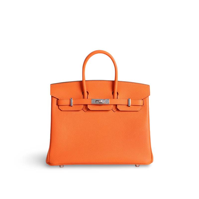 BIRKIN 25 TOGO LEATHER ORANGE WITH PALLADIUM HARDWARE (PHW)