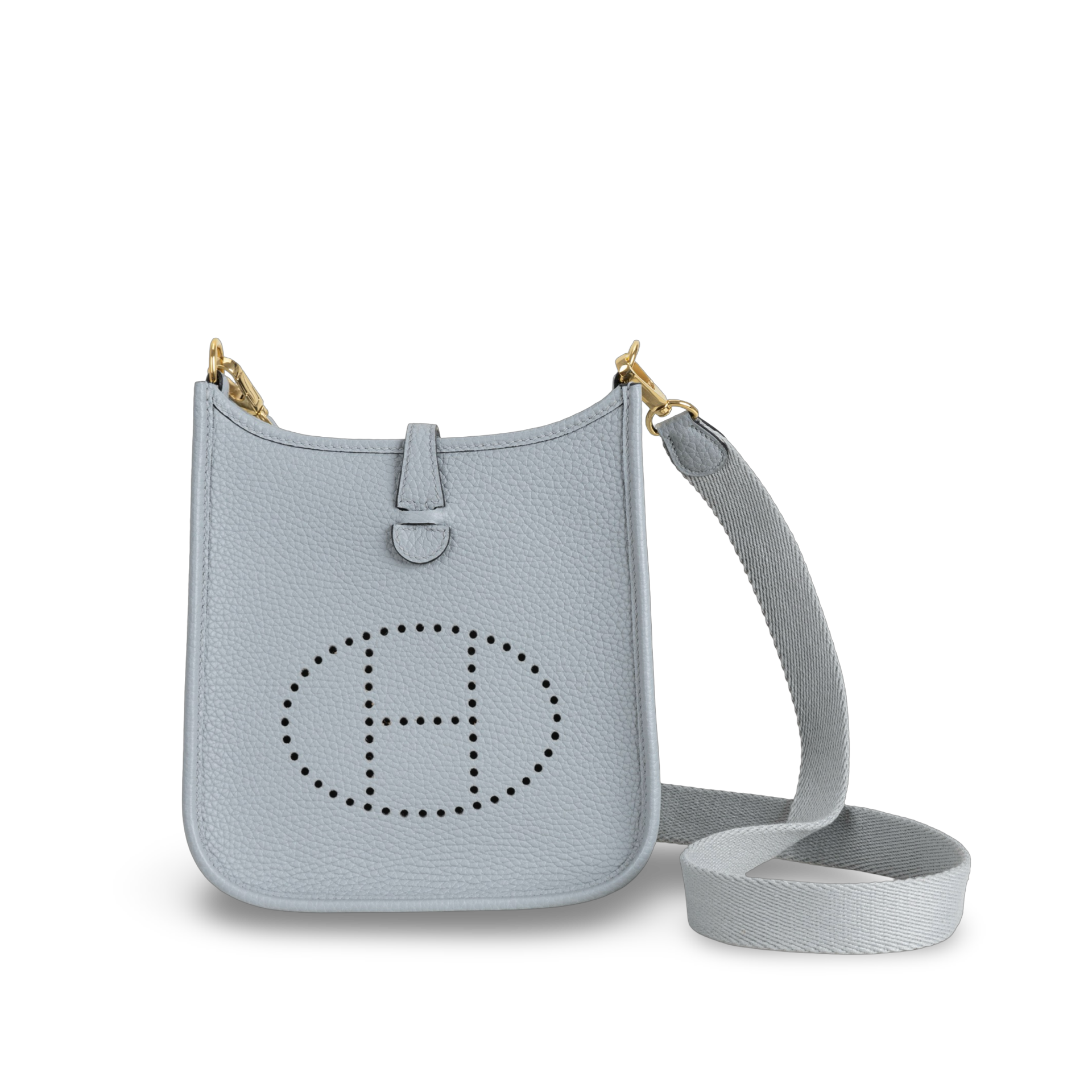 MINI EVELYNE (TPM) CLEMENCE LEATHER BLEU GLACIER WITH GOLD HARDWARE (GHW)